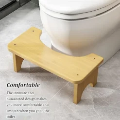1/2 Bambus Toiletstol, Skridsikker, Poop Seat, Ældre Potte Squat Log color 1 Pc