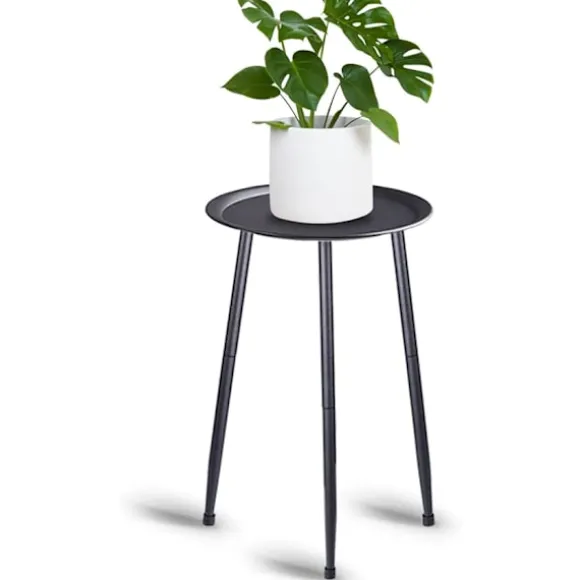 50 cm blomsterkrukke stativer plantehylde, metal plantestativ, til hjemmebalkon indendørs have (sort)