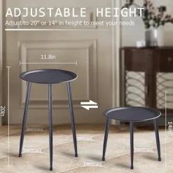 50 cm blomsterkummestativ i flere niveauer, metalplantestativ, til hjemmebalkon indendørs have (sort)