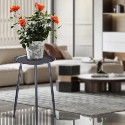 50 cm blomsterkummestativ i flere niveauer, metalplantestativ, til hjemmebalkon indendørs have (sort)