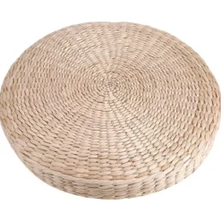 40 cm rund puf Tatami pude gulvpuder strå meditation blød yogamåtte