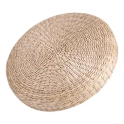 40 cm Rund Puf Tatami Pude Gulvpude Strå Meditation Blød Yoga Måtte