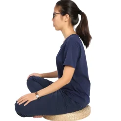 40 cm Rund Puf Tatami Pude Gulvpude Strå Meditation Blød Yoga Måtte