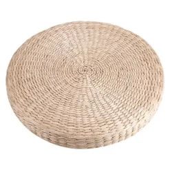 40 cm Rund Puf Tatami Pude Gulvpude Strå Meditation Blød Yoga Måtte