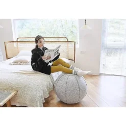 65 cm Siddepude til kontor, soveværelse og hjem, Pilates træningsbold med betræk, letvægtig, selvstående, ergonomisk, holdningsaktiverende træning-FA... | Fyndiq