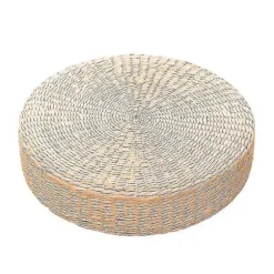 45 cm Yogamåtte Rund Puf Gulvpude Halm Meditation Fortykkelse Blød Yogaudstyr[CO]