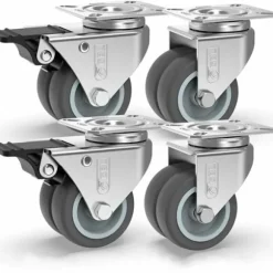 4 drejelige hjul til møbler 400 kg 50 mm med bremse og uden bremse industrielle transporthjul