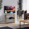 2 etagers konsolbord med marmorlook 120 x 29,5 x 92,5 cm hvid & guld