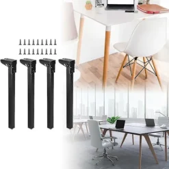 4 Foldbare Bordben - Sammenklappelige Bordben - Multifunktionelle, Bærbare og Stabile - Til Natborde, Bænke, Computerborde og Mere Black Height 40cm | Fyndiq