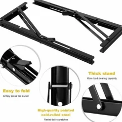 2 kraftige foldbare hyldeknægte, 500x170 mm, sort, kompatible med garageværksted, vægmonterbare