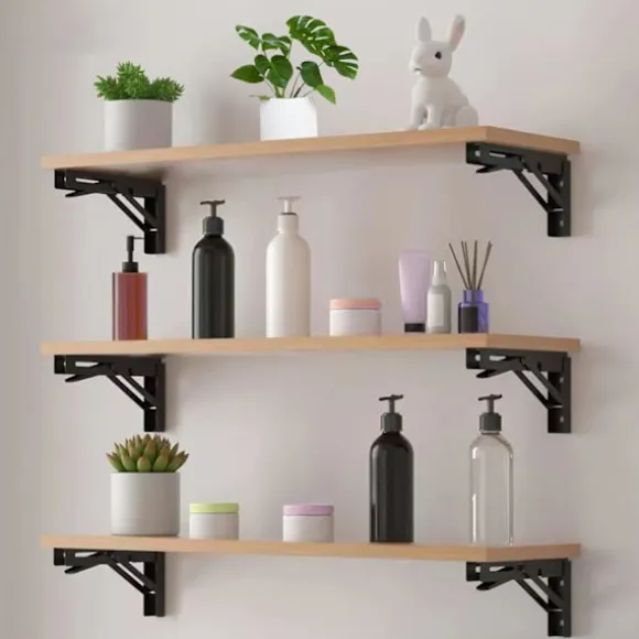 400 mm foldbar hyldebeslag, 2-delt foldbar hyldestøtte, kraftige metalvægmonterede foldbare beslag, pladsbesparende