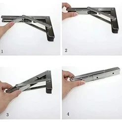 450 mm foldbar støtte, foldbar konsolstøtte i rustfrit stål