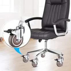 5 Pak Kontorstol Erstatningshjul (med bremser), Heavy Duty Universal Stol Hjul Enkelt Bremse