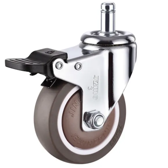 5 Pak Kontorstol Erstatningshjul (med bremser), Heavy Duty Universal Stol Hjul Enkelt Bremse