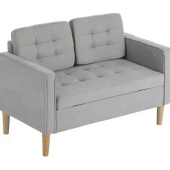 2 pers. sofa, sofa med opbevaringsplads, polstret sofa, dobbelt sofa med fløjlslook til stue, soveværelse, 117x 62 x 78 cm