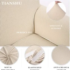 1 person (1 sofaovertræk + 1 pudebetræk) sofaovertræk, Jacquard lænestolbetræk sofaovertræk, strækbar spandex stræk sofa stolbetræk møbler Pro