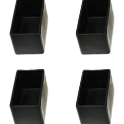 8 rektangulære stolebenshætter, rektangulære stolebenshætter, skridsikre tykke stolebenshætter, sorte, 25 x 38 mm