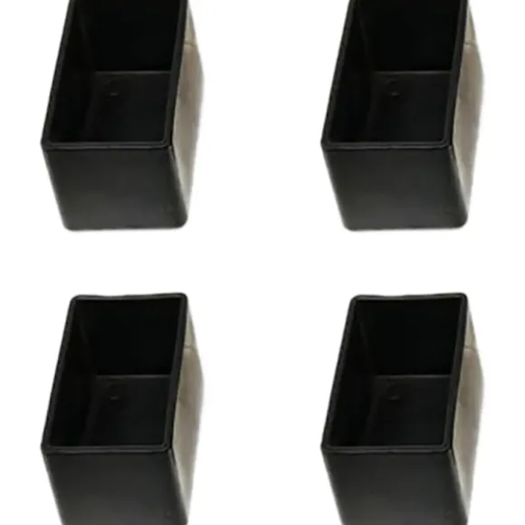 8 rektangulære stolebenshætter, rektangulære stolebenshætter, skridsikre tykke stolebenshætter, sorte, 25 x 38 mm