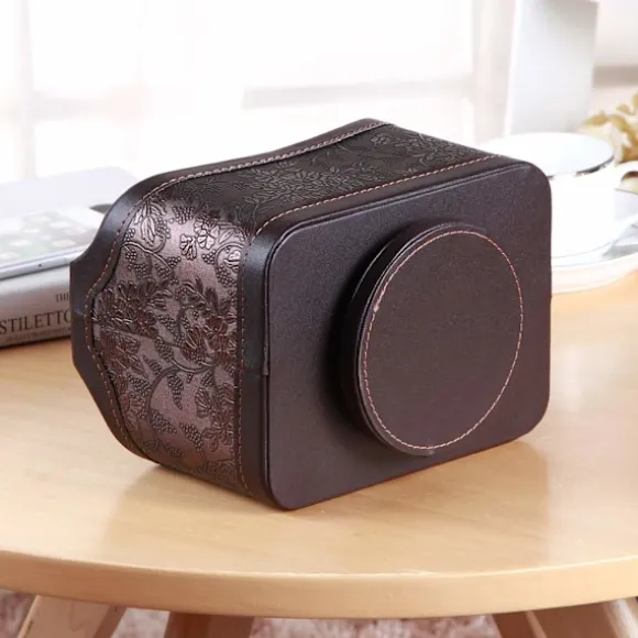 360° roterende fjernbetjeningsholder, TV-fjernbetjening lavet af PU-læder skrivebordsarrangør med 5 rum til TV, DVD, Blu-Ray fjernbetjeninger flower | Fyndiq