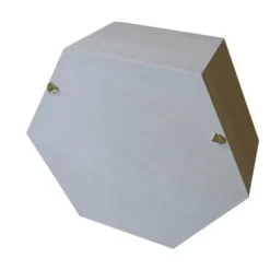 2 sekskantede træhylder 36 x 31 x 10 cm beige