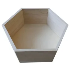 2 sekskantede træhylder 36 x 31 x 10 cm beige