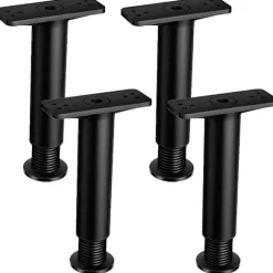 4 sengerammeben med justerbar højde, midterstøtteben, seng, midterstøtteben (15,00X10,00X4,00CM, sort)