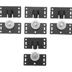 4 Sæt Skydedør Hjul Ruller Trisser Løbere til Skab Garderobe Skab Glat & Lydløse Nylonhjul [DB] black white
