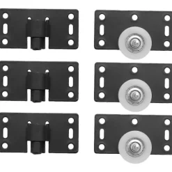 4 Sæt Skydedør Hjul Ruller Trisser Løbere til Skab Garderobe Skab Glat & Lydløse Nylonhjul [DB] black white