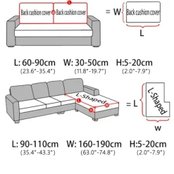 1 ST Stretch-sædesovertræk til dagligstueunderlag Beskyttelsesovertræk Elastisk printet cover Universal til alle årstider sanjiaoxing L-form