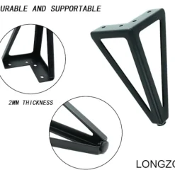 4 stk. 15 cm gyldne metalmøbelben, udskiftningsmøbelben, Su