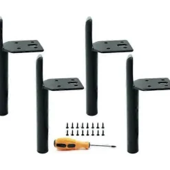 4 stk. 15 cm møbelben sorte metalbordben DIY møbelben med skruer til sofa sofabord natbord andet møbel