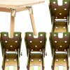 4 stk. 90 graders selvlåsende foldehængsel, foldbart bordbensbeslag i stål, støttebeslag