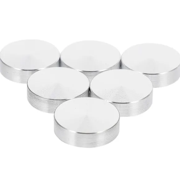 6 stk. 30 mm Diameter Aluminium Legering Cirkel Skive Glasplade Adapter Til Te Borde Møbler Sofabord Kage Display Kabinet
