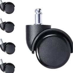 5 stk. 10 mm gummihjul til kontorstole, erstatningsbeskyttelse til parketgulve