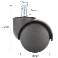 5 stk. 10 mm gummihjul til kontorstole, erstatningsbeskyttelse til parketgulve