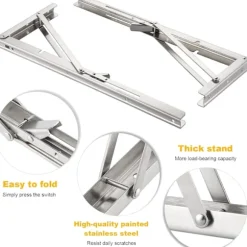 2 stk. 300 mm vægmonteret foldbart beslag, foldbart konsolbeslag, kraftige foldbare hyldebeslag, fold