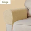 2 stk Beige Sofa Armlæn Beskytter Anti-Slip Stræk Sofa Armlæn Beskytter Møbel Armlæn Stol Beskytter Dæk Arm Beskytter Ærme