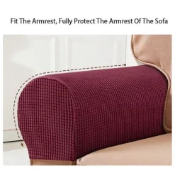 2 STK. Bløde Stræk Plyds Armlænsbetræk, Stræk Armlænsbetræk til Stole/Sofaer, Sofa Armbetræk, Sort