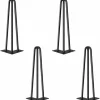 4 stk. DIY Pin-ben til bord og stole med 4 benbeskyttere - Krom H30CM-3 stænger KLB