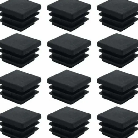 40 stk. firkantede plastpropper 20mm x 20mm sorte firkantede rørpropper firkantede rørindsatser plast endestykker til møbelben skabshylder stolben
