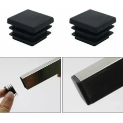 40 stk. firkantede plastpropper 20mm x 20mm sorte firkantede rørpropper firkantede rørindsatser plast endestykker til møbelben skabshylder stolben