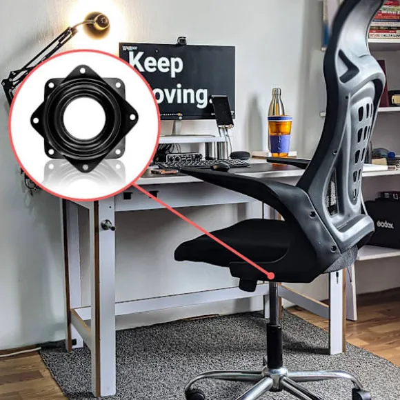 4 stk. firkantet drejeleje 360 graders drejeplade (sort)