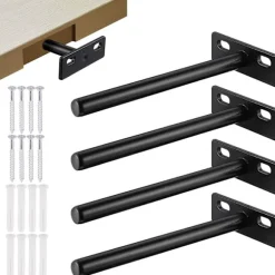 4 stk. flydende hyldebeslag, metal usynlige hyldebeslag,
