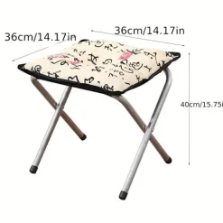 1 stk., Foldbar polstret fodskammel, lille accent ottoman med tyk bomuldspude, polstret sofaskammel til lænestol, metalben toiletbord, blå