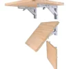 2 stk. Foldbare Hyldebeslag - Robust Metal Sammenklappelig Trekant Hyldebeslag, DIY Væghængt Foldbart Bordhængsel, Pladsbesparende Kompatibel Med