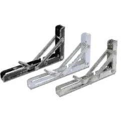 2 stk. Foldbare Hyldebeslag - Robust Metal Sammenklappelig Trekant Hyldebeslag, DIY Væghængt Foldbart Bordhængsel, Pladsbesparende Kompatibel Med