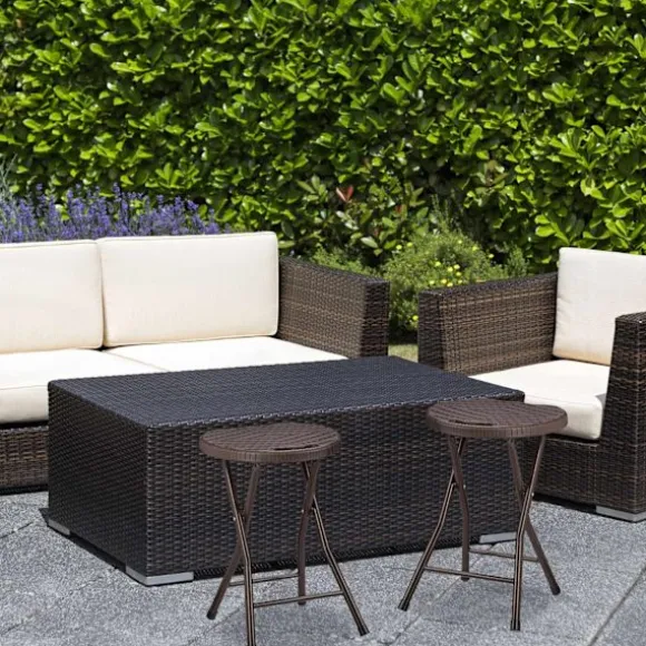 2 stk. Foldeskamler i rattan