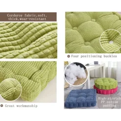 2 stk. gulvpuder, firkantet og rund meditationspude, fløjlsagtig siddehynde, dekorativ stolpude (15,8×15,8 tommer ×40 cm, kaffe, rund)_OF