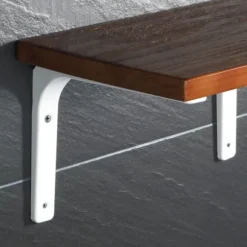 4 stk. hvide metalvæghylder 200 mm x 150 mm, kraftig støtte til industrikøkken og radiator, kompatibel med forskellige mærker