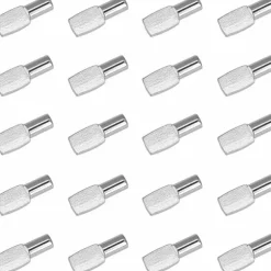 20 stk. hyldeknægte 5 mm x 19 mm fortykket skillevægsstift hyldestøtte hyldeknægt til underholdningshylder sølv